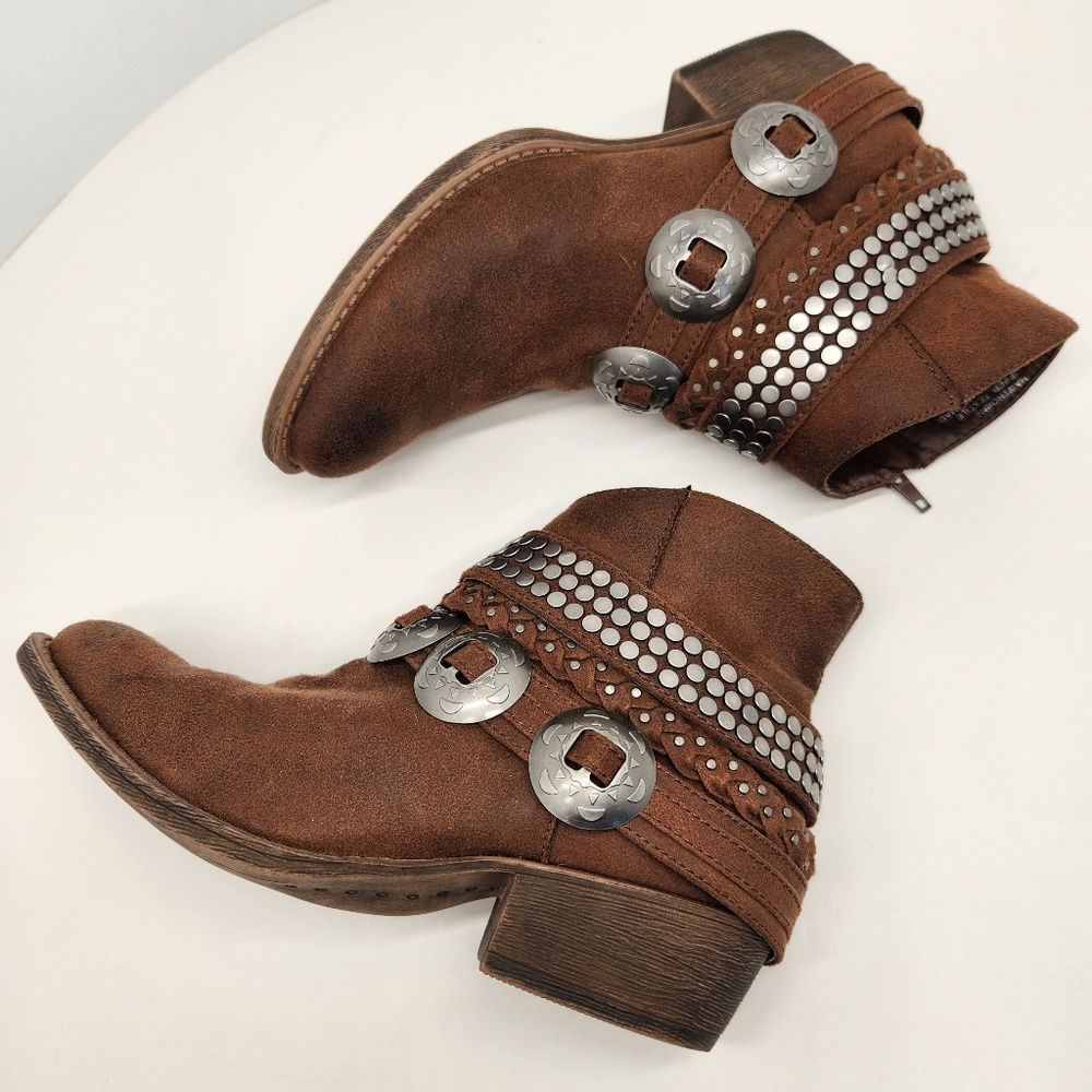 Coconuts by Matisse hawthorne leather bootie 6.5 women muleskinner suede cowgirl